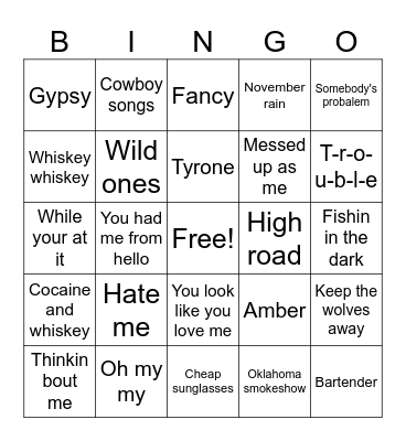 My favorites Bingo Card