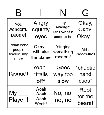 Johnson Bingo... Bingo Card