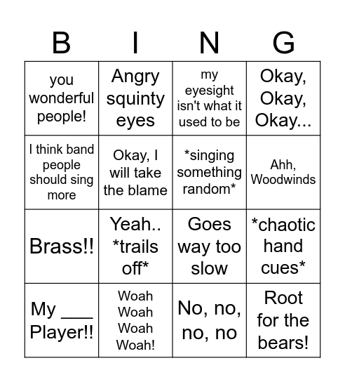 Johnson Bingo... Bingo Card