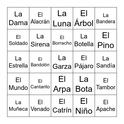 Loteria Bingo Card