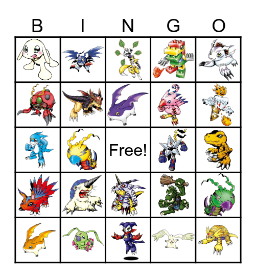 BINGO - DIGIMON 3 Bingo Card