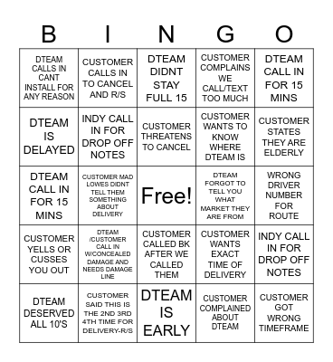 SPIRIT BINGO Card