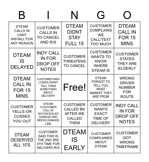 SPIRIT BINGO Card