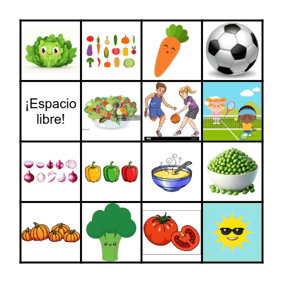 Las verduras Bingo Card