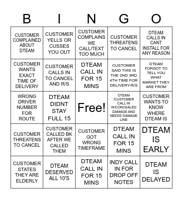 SPIRIT BINGO Card