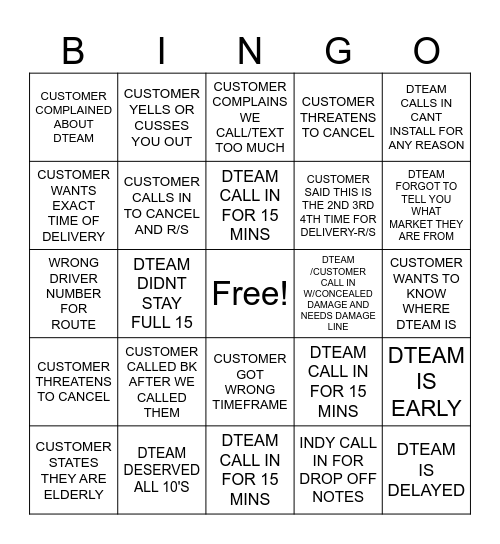 SPIRIT BINGO Card