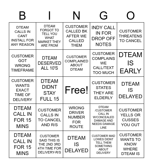 SPIRIT BINGO Card