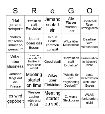 Schanzer Raceingo Bingo Card