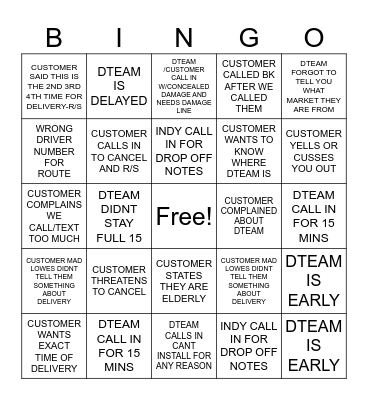 SPIRIT BINGO Card