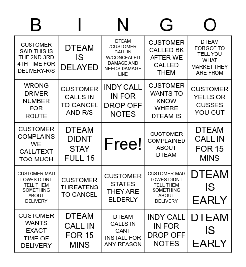 SPIRIT BINGO Card