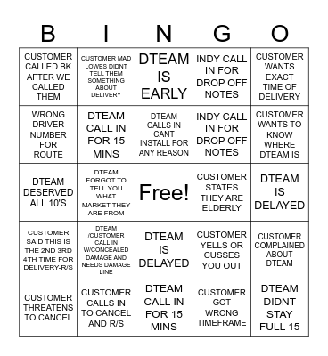 SPIRIT BINGO Card