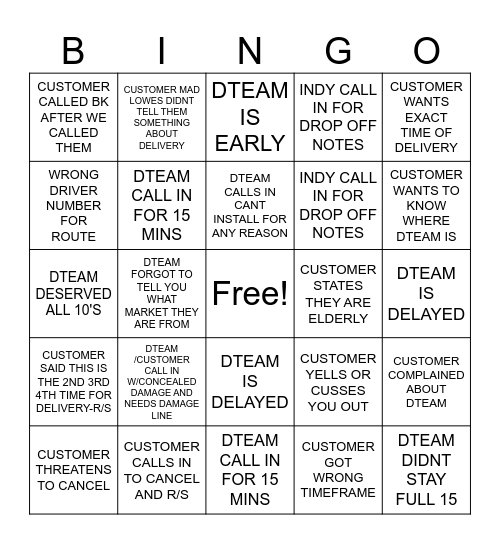 SPIRIT BINGO Card