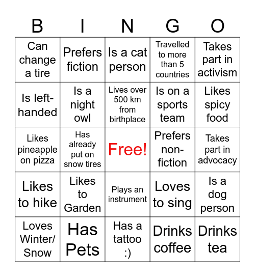 CCLC Mingle Bingo Card