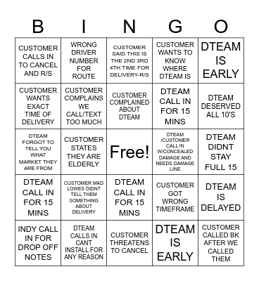SPIRIT BINGO Card
