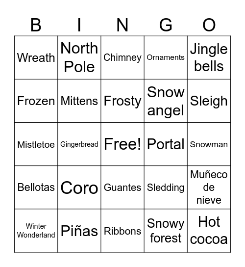 Frozen Fantasy Bingo Card
