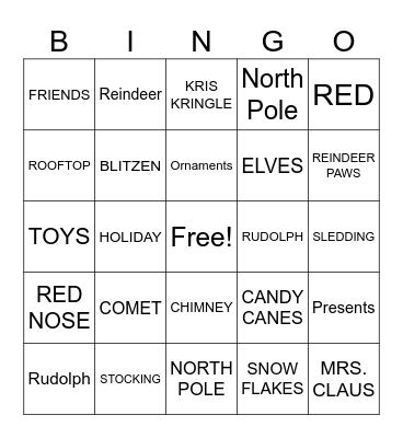HAPPY HOLIDAYS Bingo Card