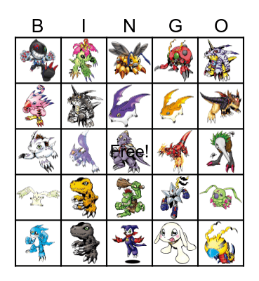 BINGO - DIGIMON 4 Bingo Card