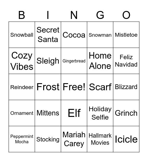 JCFA HOLIDAY KICK-OFF BINGO Card