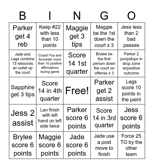 Vs Crockett Bingo Card