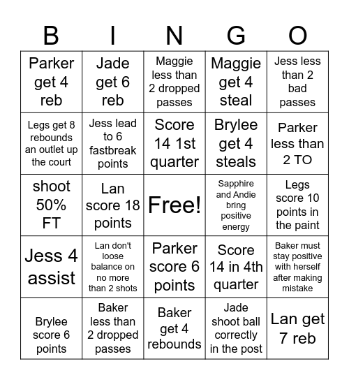 Vs Yoakum Bingo Card