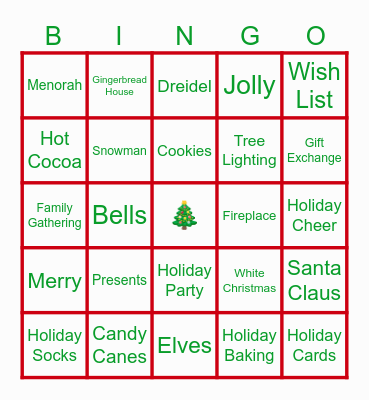 Holiday Bingo Card