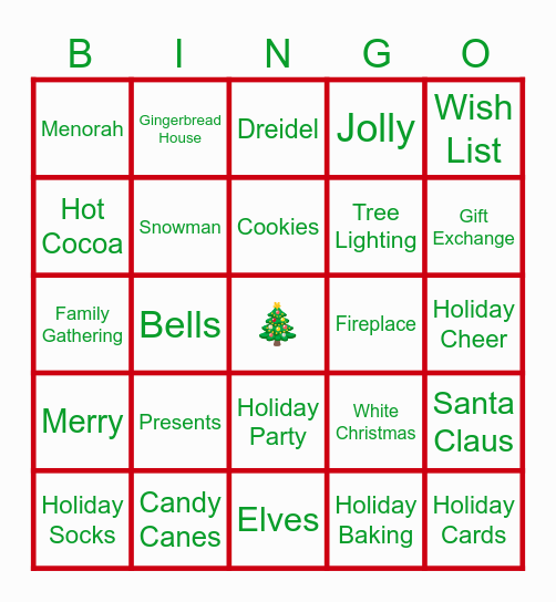 Holiday Bingo Card