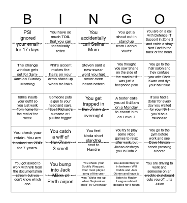 1DD Bingo Card