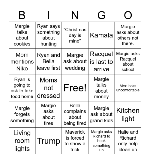 Thanksgiving Bingo Card