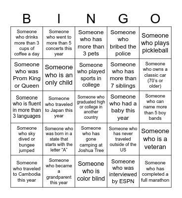 OCIT Thanksgiving Bingo Card