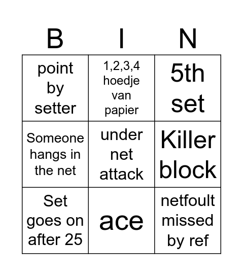 L2 bingo for G3 Bingo Card