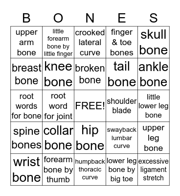 ORTHOPEDICS Bingo Card