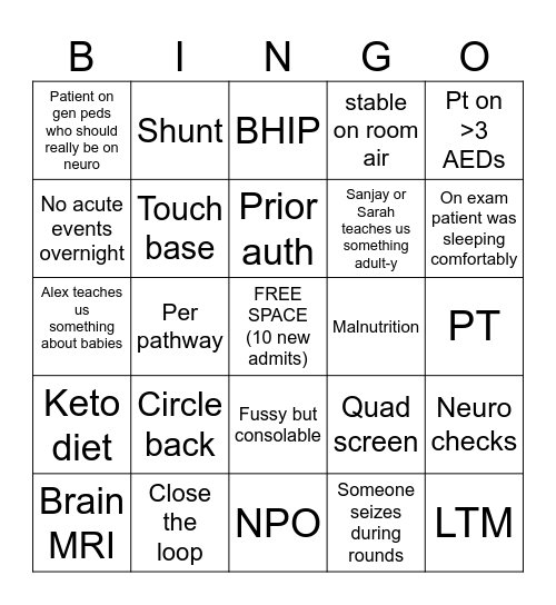 9S Rounds Bingo Card