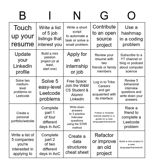 ACM TIP BINGO! WINTER 2024 Bingo Card