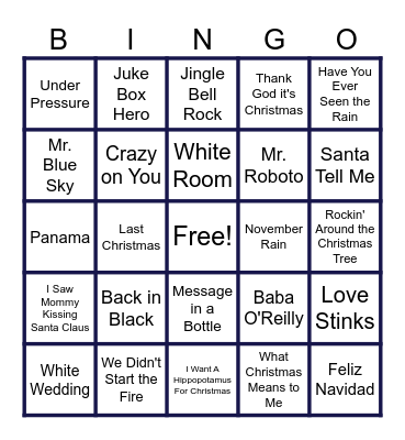 MUSIC BINGO at the Ann Arbor Eagles! Bingo Card