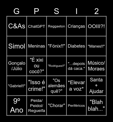 <3 Bingo do Delgas!!! v2 <3 Bingo Card