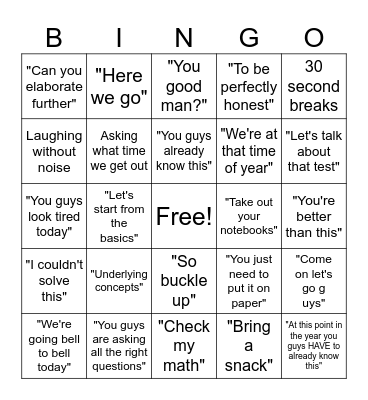Shilpan Sheth Bingo Card
