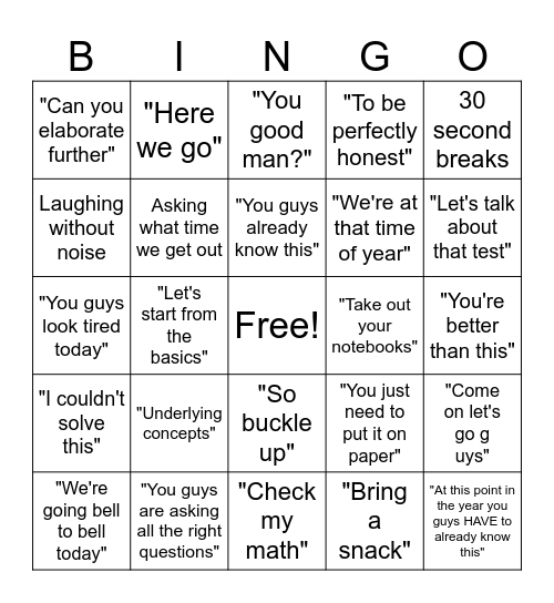 Shilpan Sheth Bingo Card