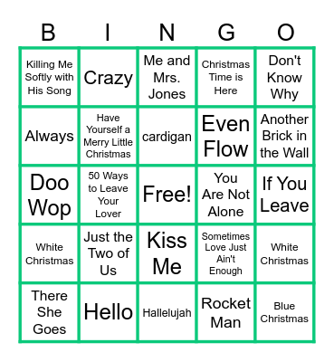 MUSIC BINGO at the Ann Arbor Eagles! Bingo Card