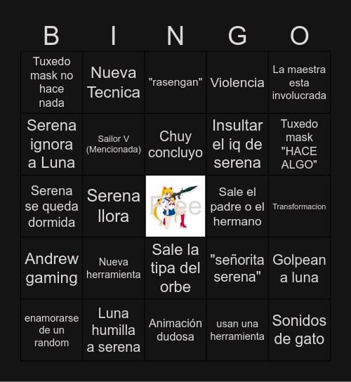 Jueves de Sailor moon Bingo Card