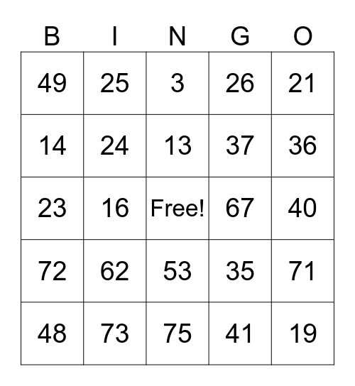 41 Bingo Crawl Bingo Card