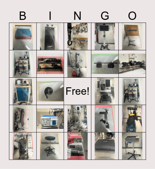 Equipment Bingo Card