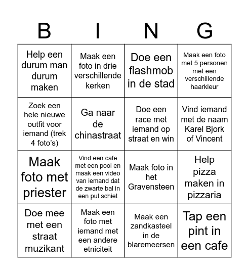 Princessen Bingo Card