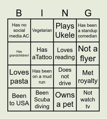 Fun Bingo Card