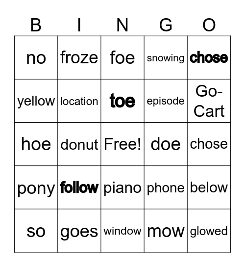 alternative oa Bingo Card