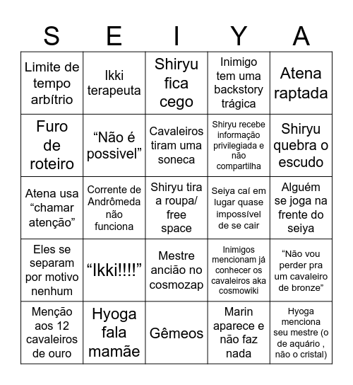 Saint seiya bingo Card