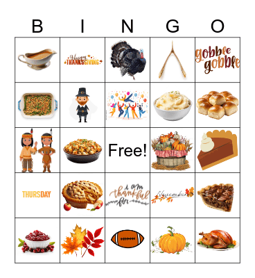 Thanksgiving Bingo Card