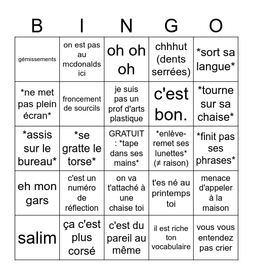 allet Bingo Card