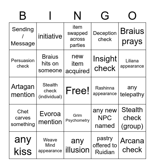 Some Witty Moon Title I Can't Think Of [Critical Role 3.115] Bingo Card