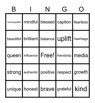 Media Queen Bingo Card