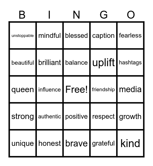 Media Queen Bingo Card